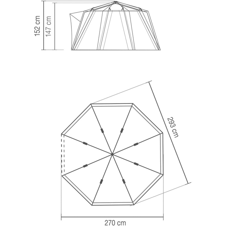 Coleman octago tent - tent 3 persoons - festival tent - blauw lime
