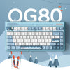 Iqunix og80 wintertide wireless mechanical keyboard (lichtblauw, us lay-out (qwerty), cherry mx red, 80% (tkl), rgb leds, hot-swappable, pbt, 2.4ghz | bluetooth 5.1 | usb-c)
