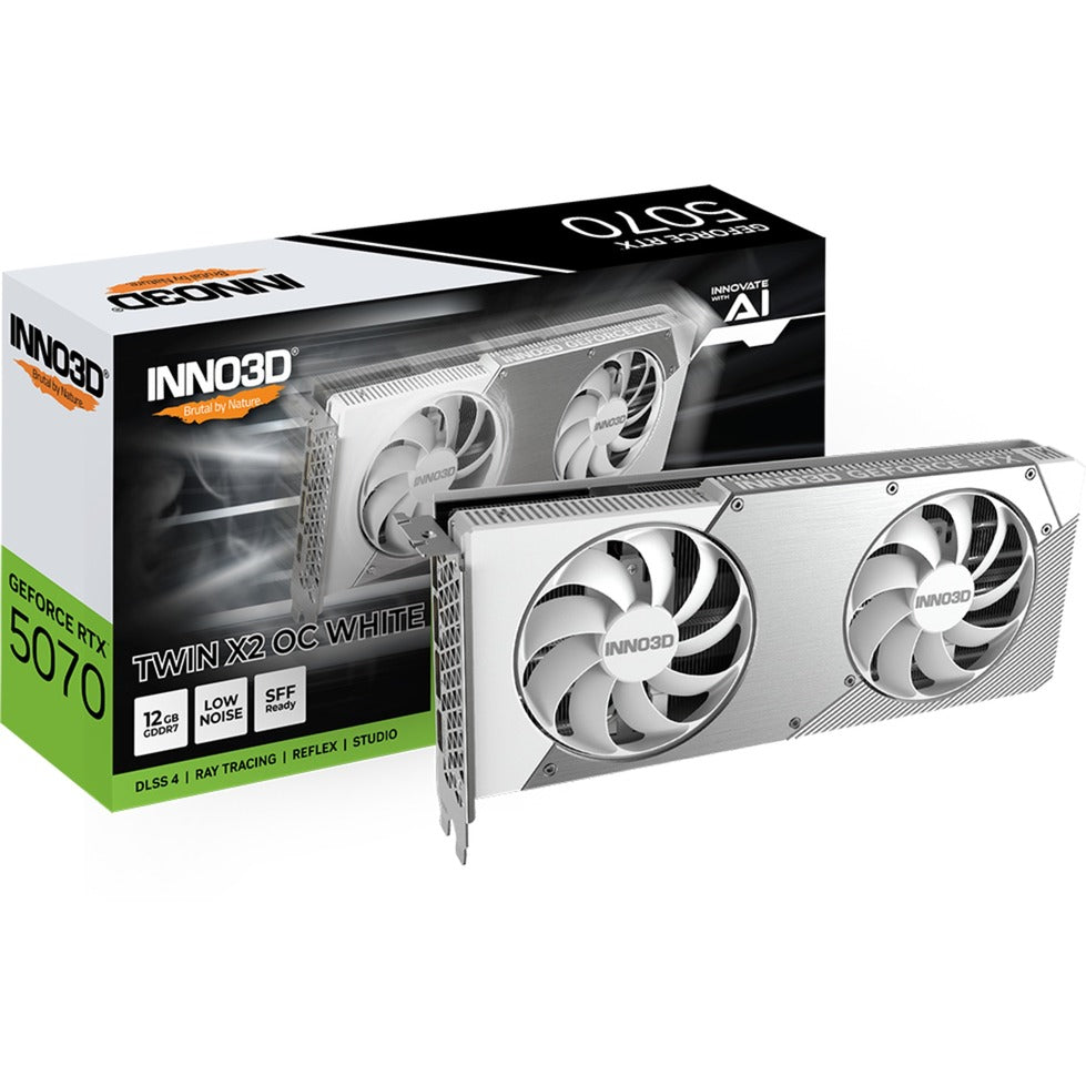 Inno3D N50702-12D7X-195064W GeForce RTX 5070 Twin X2 OC White, 12GB, GDDR7, 192 bits, 28 Gbps, 650W