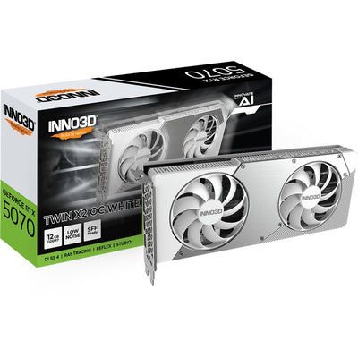 Inno3D N50702-12D7X-195064W GeForce RTX 5070 Twin X2 OC White, 12 GB, GDDR7, 192-bit, 28 Gbps, 650W