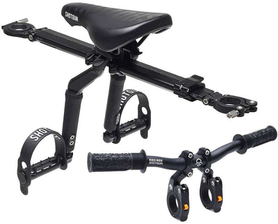 Kids ride shotgun pro mtb front child seat + handlebar set