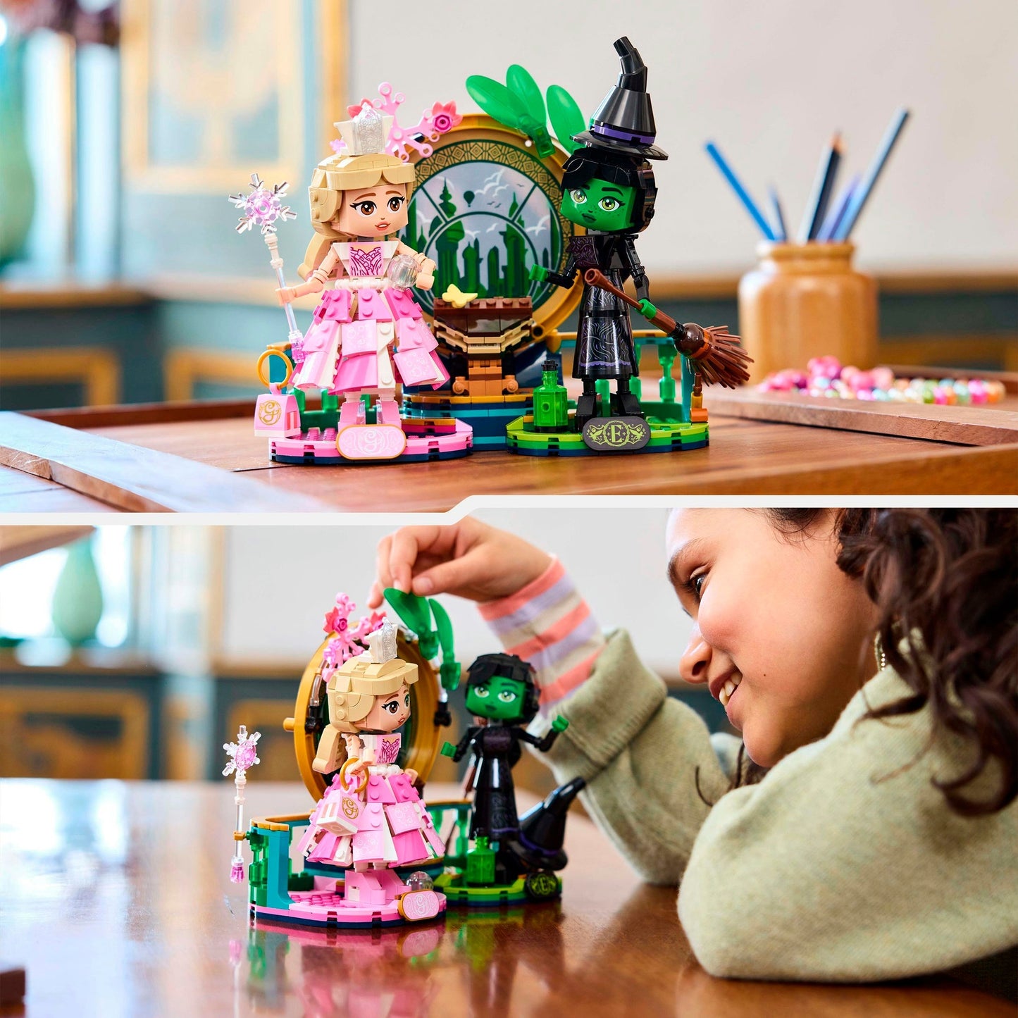 LEGO 75682 figuras Wicked Elphaba y Glinda