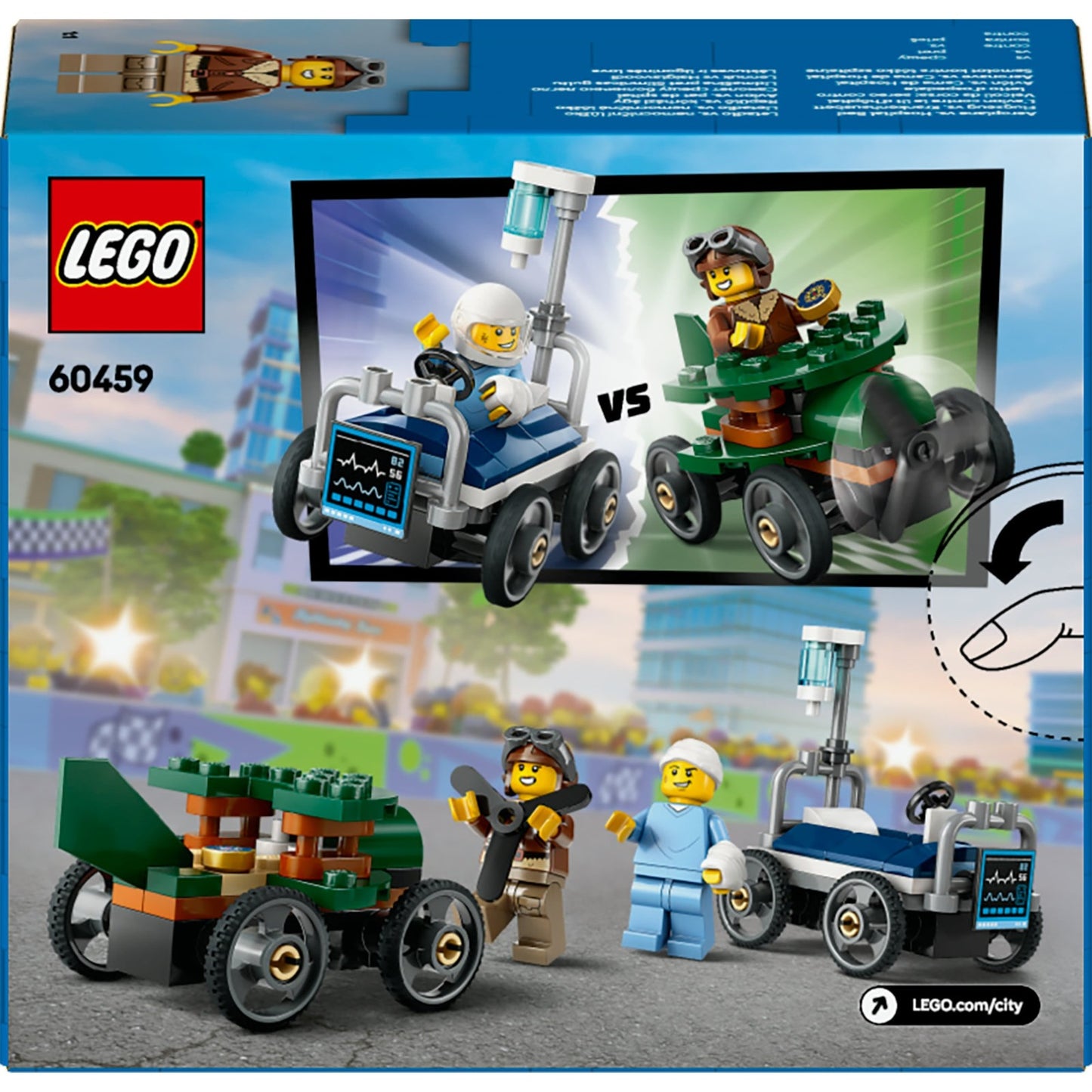 Pacchetto di auto da corsa LEGO LEGO 60459: aereo vs. letto d'ospedale