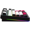 Lorgar kbp70tklw, teclado para juegos (negro, diseño estadounidense, logar toxic purple, tkl, rgb, intercambiable en caliente, pbt double-shot, bluetooth 2.4ghz usb)