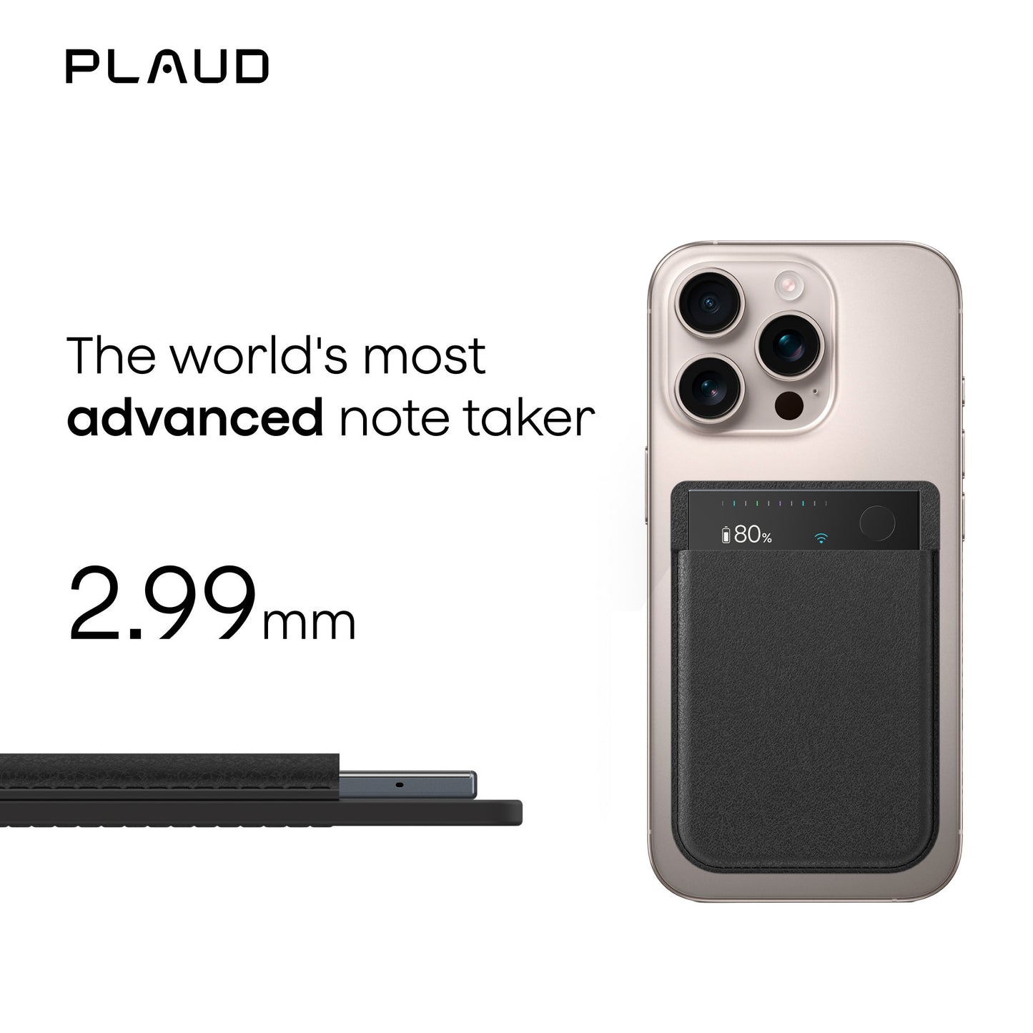 Plaud note pro dicteerapparaat (zwart, 64 gb, bluetooth (ble 5.4), dual-band wi-fi (2.4ghz 5ghz))