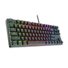 Trust GXT 864 Cada Tastiera da gioco meccanica compatta TKL, tastiera da gioco (nera, layout USA, marrone Huano, RGB)