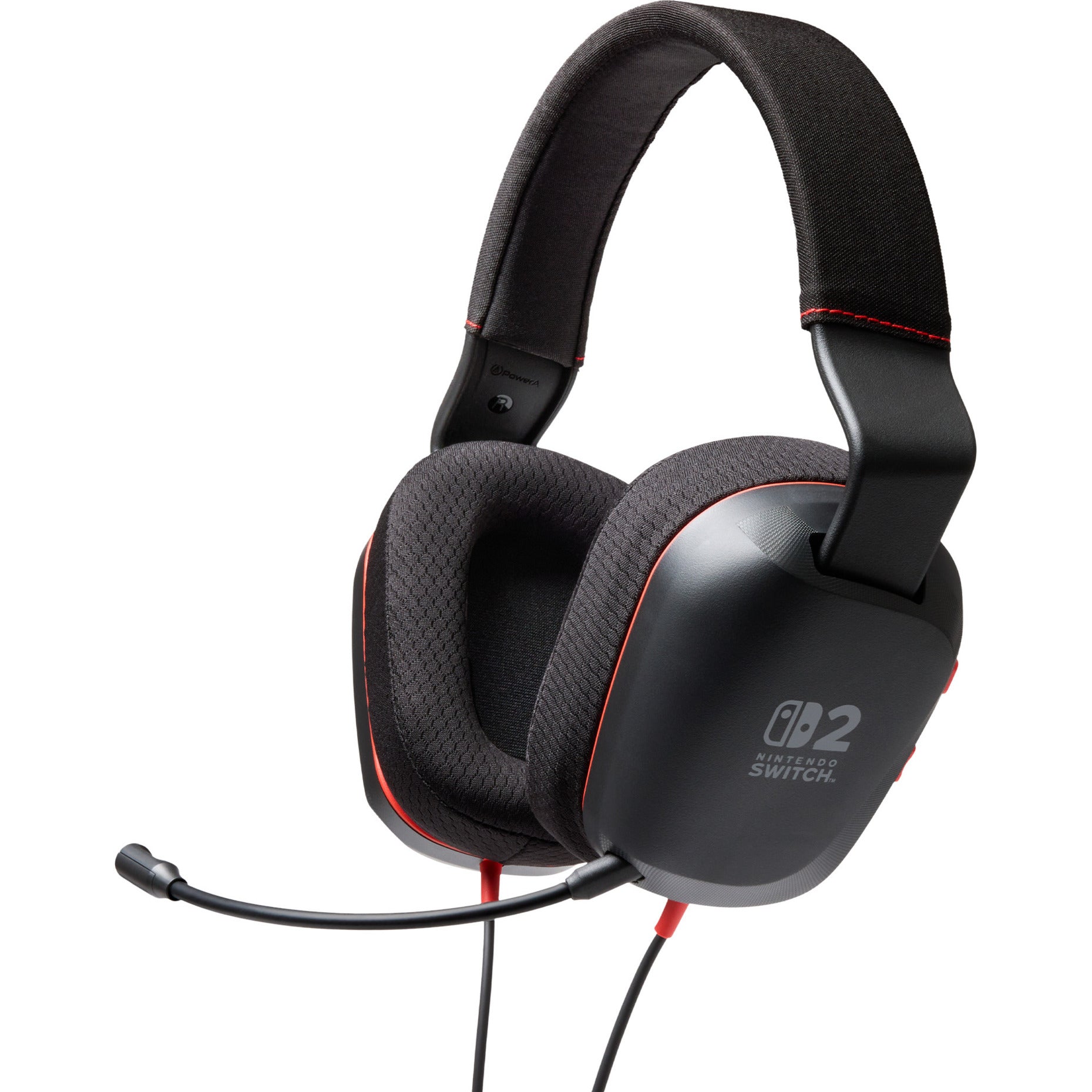 Powera wired stereo headset for Nintendo Switch 2 over-ear gaming headset (black red, Nintendo Switch 2, Nintendo Switch – OLED model, Nintendo Switch, Nintendo Switch Lite)