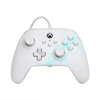 Controller Powera Advantage con cavo per xbox serie x|s - polar ice (bianco blu, xbox serie x|s, xbox one, PC)