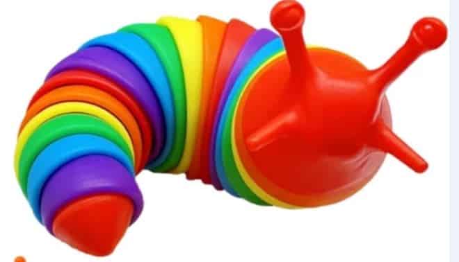INTRO FIDGET Snail Rainbow - Slug Fidget - Rups que se restringen, Tik Tok Hype
