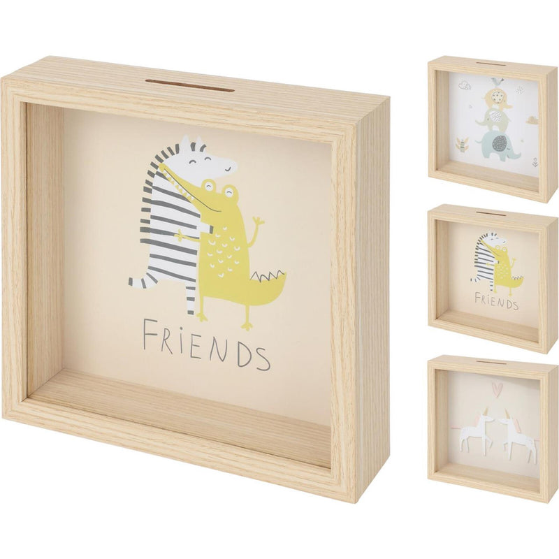Hucha de madera con imagen infantil
