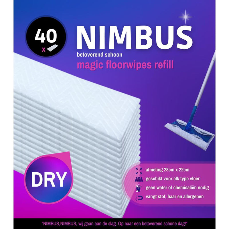 Nimbus magic floorwipes navulling 28x22cm 40st.