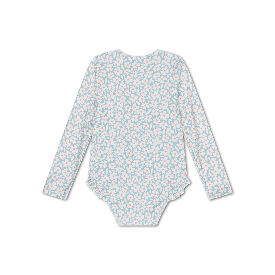 Florish | Traje de baño UV de chicas verdes con mangas largas