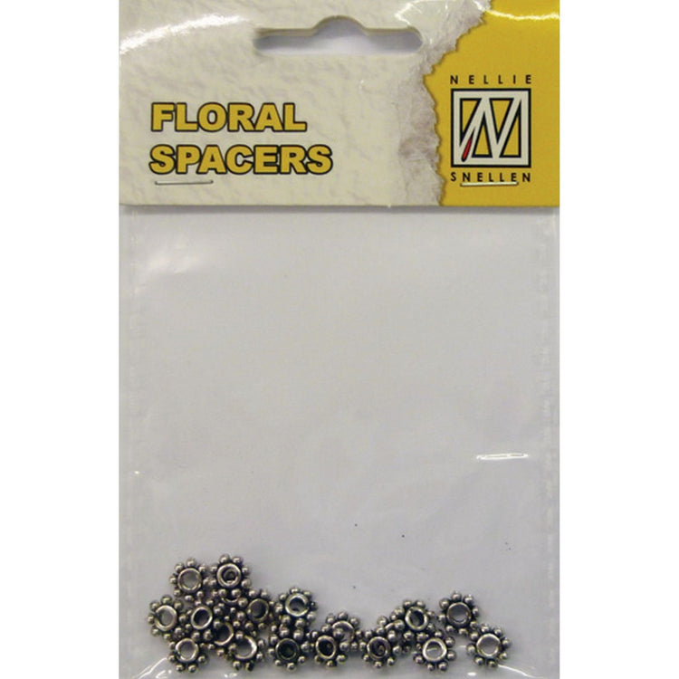 Nellie's choice • floral spacers 20stuks silver nr. 5