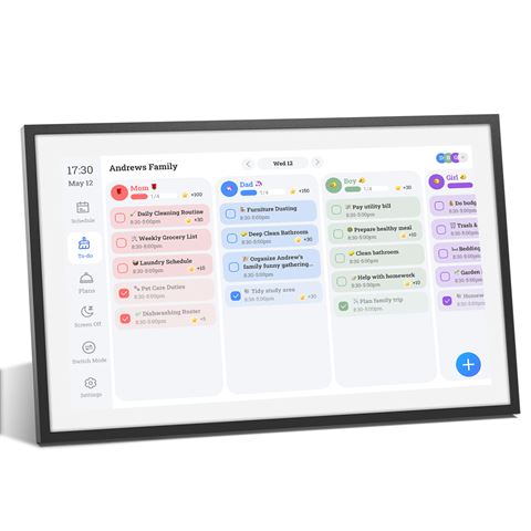 Benel fotocube 3-in-1 digitale fotolijst met kalender pw156-ca zwart 15.6 inch