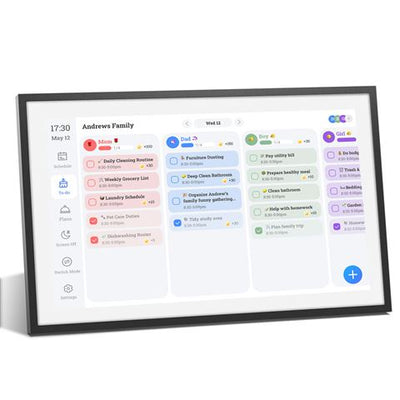 Benel fotocube 3-in-1 digitale fotolijst met kalender pw156-ca zwart 15.6 inch