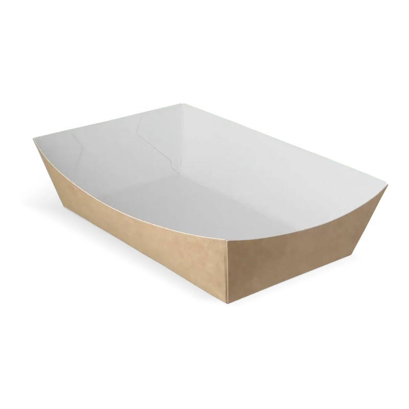 Vassoio per patatine da asporto a14 kraft bianco organico (400 pezzi)