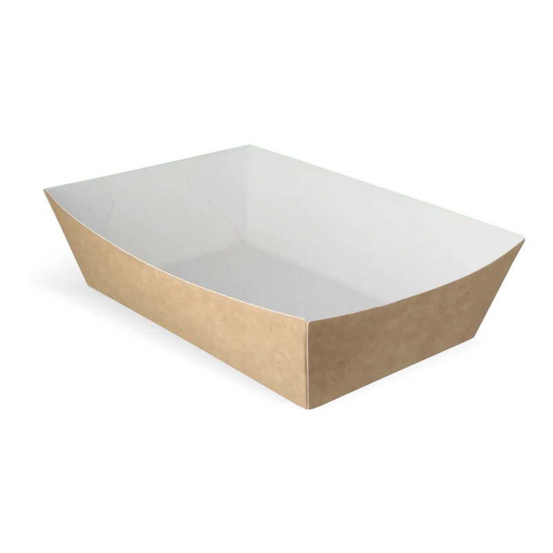 Bandeja para patatas fritas Takeaware a50 kraft blanco orgánico (400 piezas)
