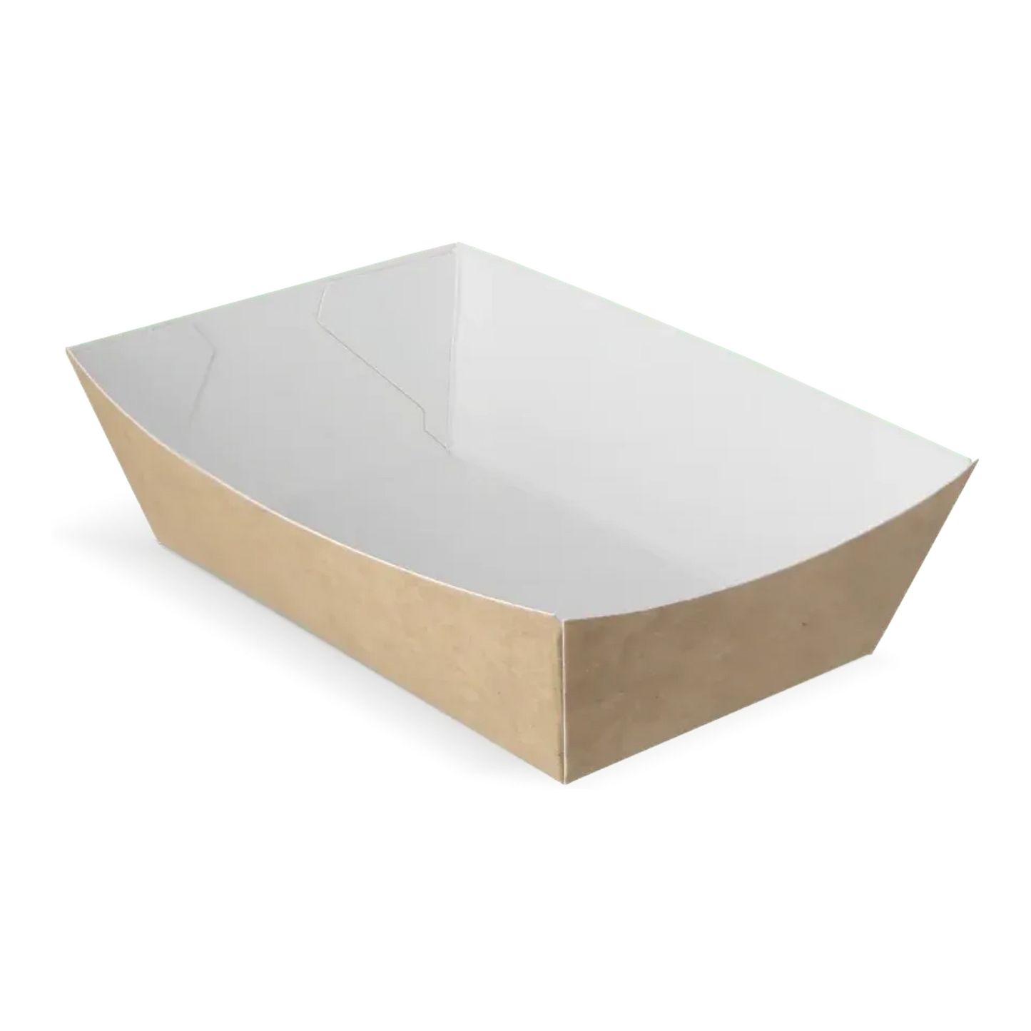 Vassoio per patatine da asporto a9 kraft bianco organico (400 pezzi)