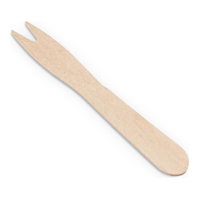 Tenedor para patatas fritas Takeaware madera 85mm (1000 piezas)