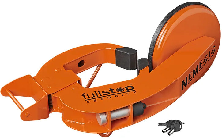Fullstop Nemesis Wheel Clamp de acero universal naranja