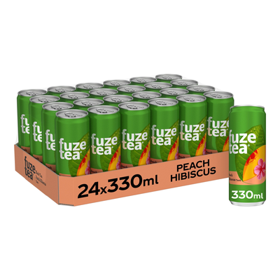 Fuze tea black peach hibiscus can sleek (24x 33cl)