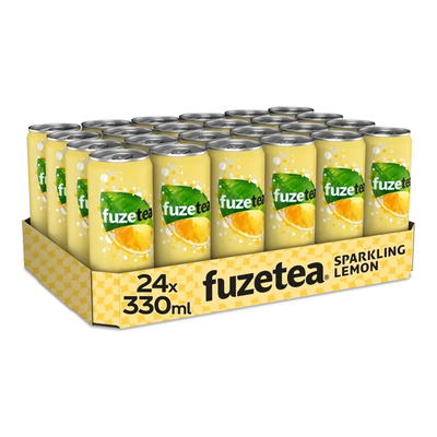 Fuze tea sparkling black tea can (24x 33cl)