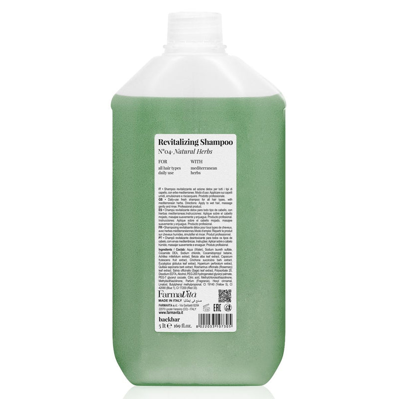 Farmavita backbar champú revitalizante n°04 hierbas naturales 5000ml
