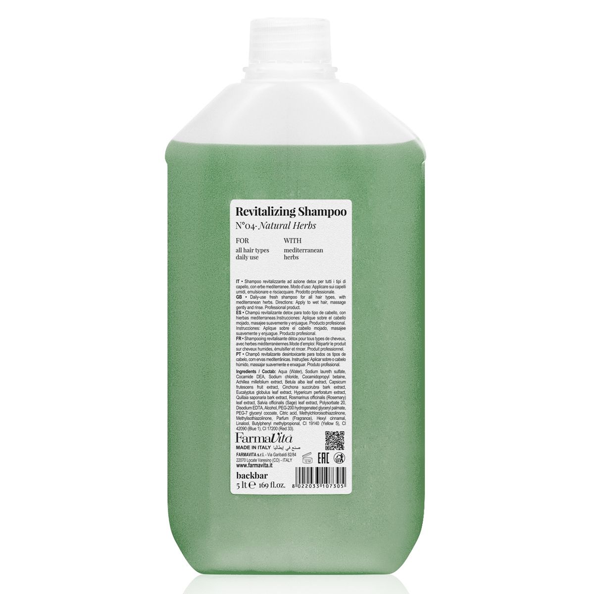 Farmavita backbar shampoo rivitalizzante n°04 erbe naturali 5000ml