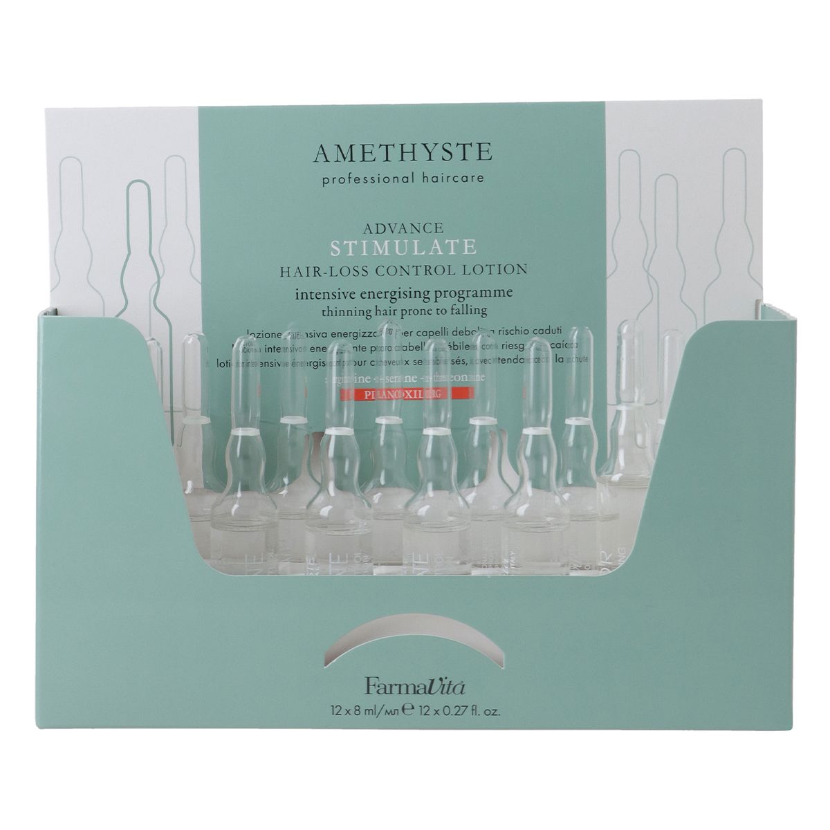 Farmavita ametista lozione per il controllo della caduta dei capelli 12x8ml