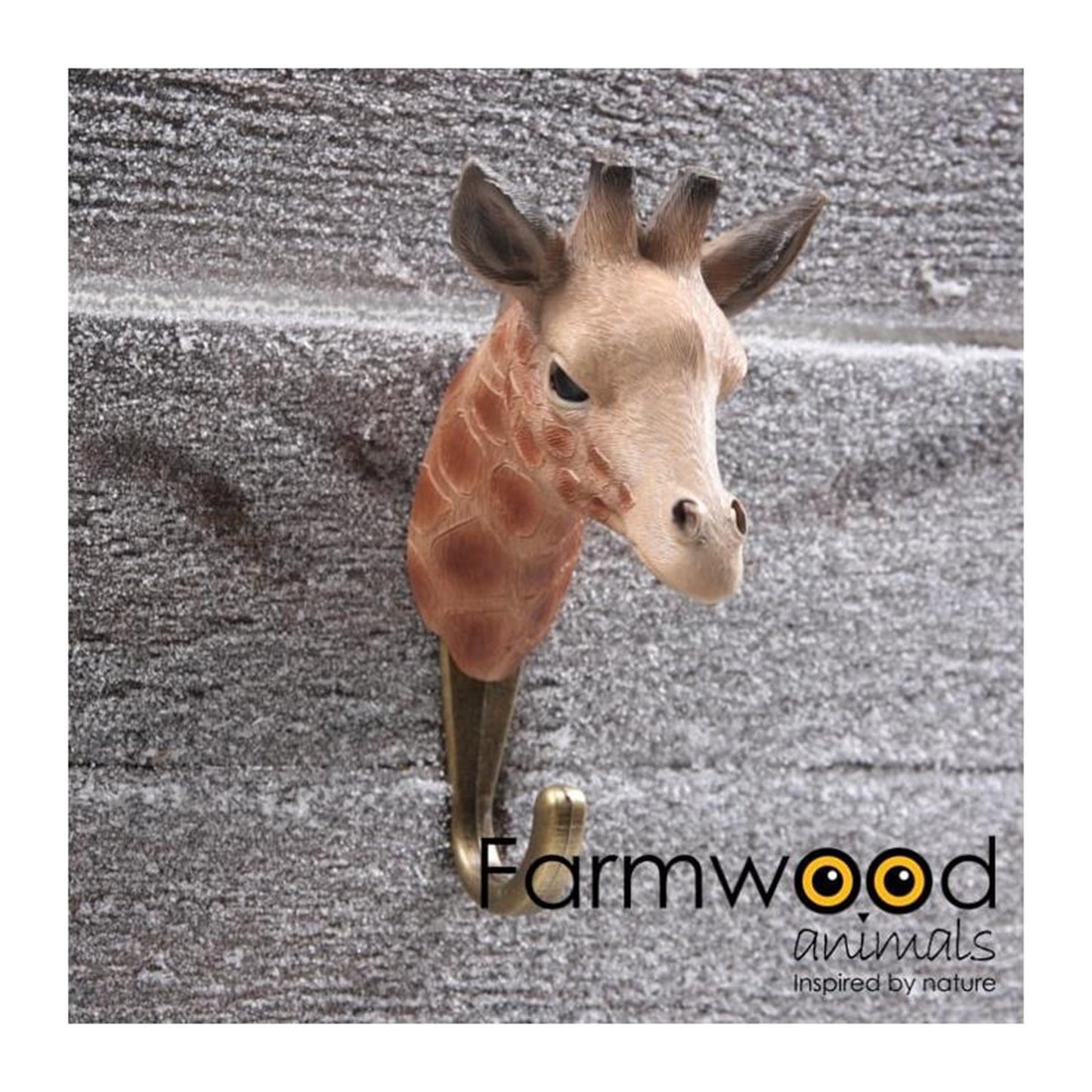 ¡Gancho de perchero de animales de madera de granja enganchado! jirafa 7,5x7x13cm