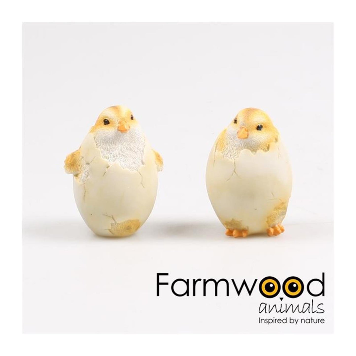 Estatua de jardín de animales de madera de granja pollito de huevo 7x7x10cm