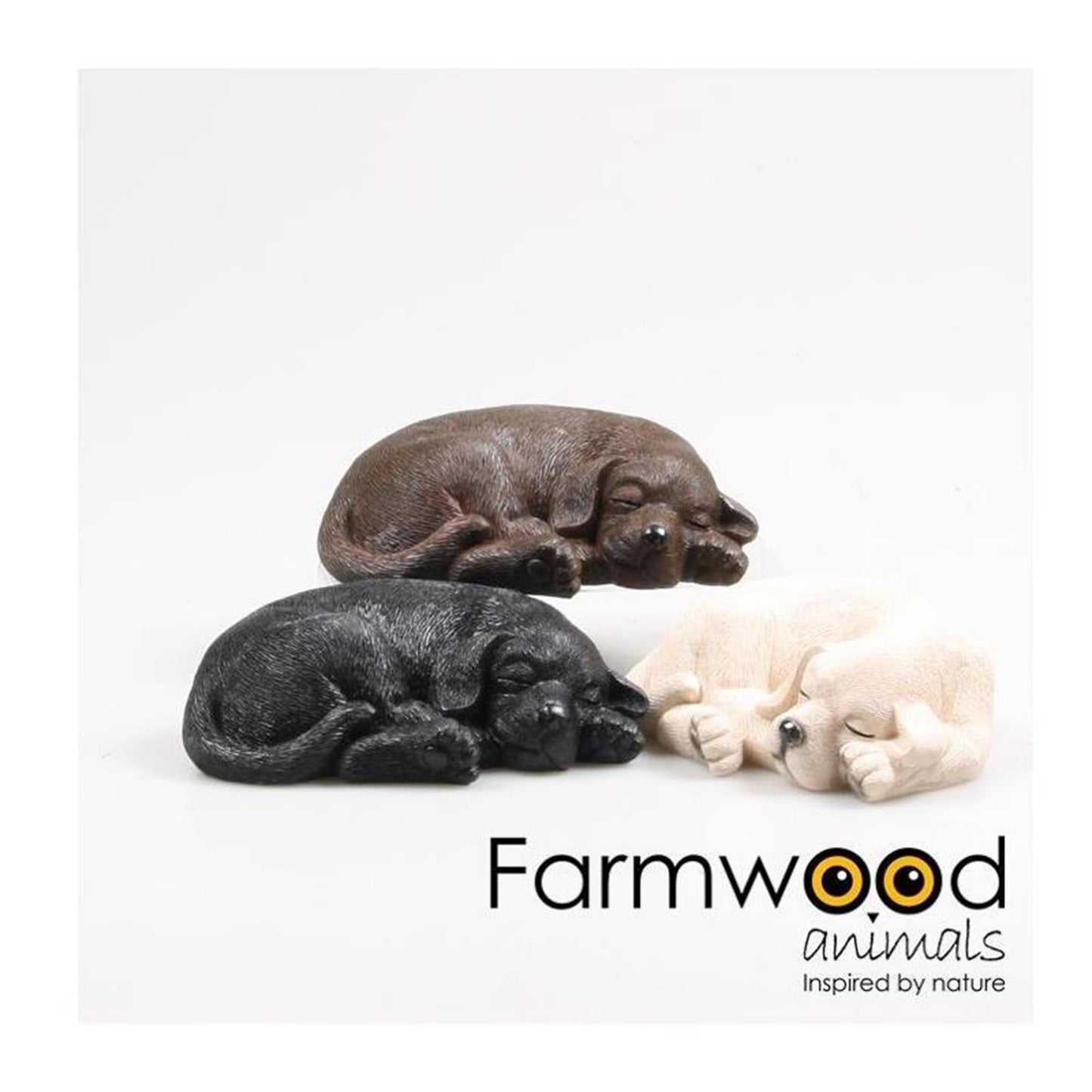 Statua da giardino di animali della fattoria cucciolo di labrador che dorme 20 cm