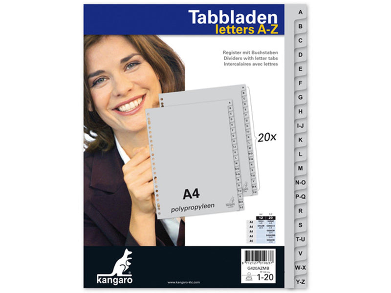 Schede a4 23 anelli a-z plastica