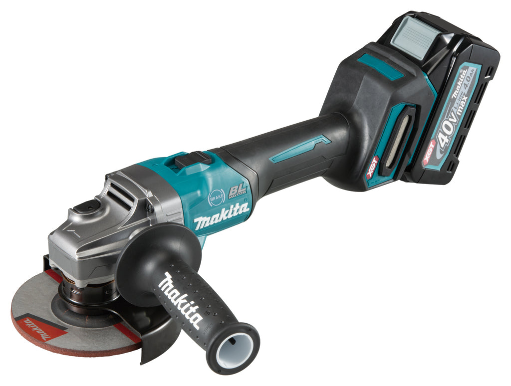 Makita ga005gm201 amoladora angular 40v max 125 mm batería 4.0 ah (2 piezas), cargador, mbox - ga005gm201