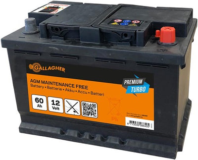 Gallagher accu 12v 60ah premium turbo agm - 242x175x190 - 086405 086405