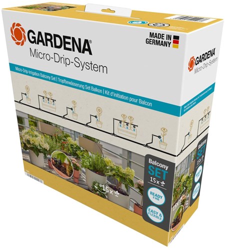 Set di balconi di rimozione di micro-drip di gardena (15 piante)