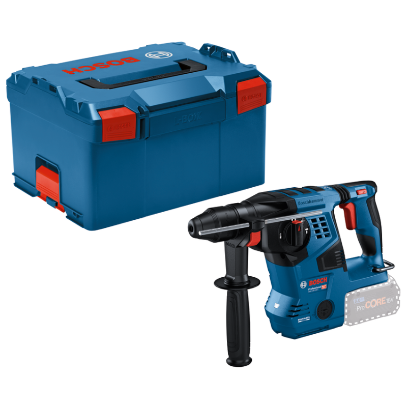 Bosch azul gbh 18v-28c | taladro percutor inalámbrico | con sds plus | en l-boxx 238 - 0611920001