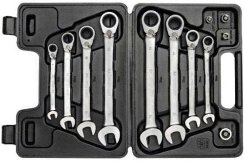 Gedore rosso r07203012 set chiavi a cricchetto ad anello | metrico 8 - 19 mm | 8 pezzi - 3300059 - r07203012