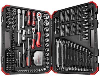 Gedore rojo | r46003232 | juego de llaves de tubo combinadas | 1 4” + 1 2 | 232 piezas - 3300185