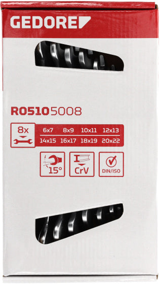 Set di doppi mirino rosso gedore set SW 6-22 lungo 8 pezzi