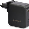 Enzo gembird usb-c snellader-laptopvoeding 60w usb + usb-c zwart - 9550195