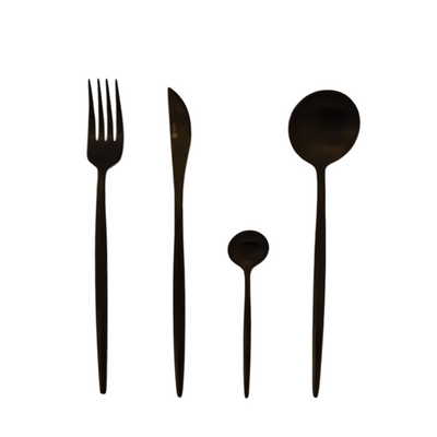 Gemeo cubertería serwa negro mate 16 piezas
