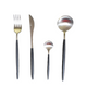Set di posate Gemeo Serwa nero argento opaco 16 pezzi