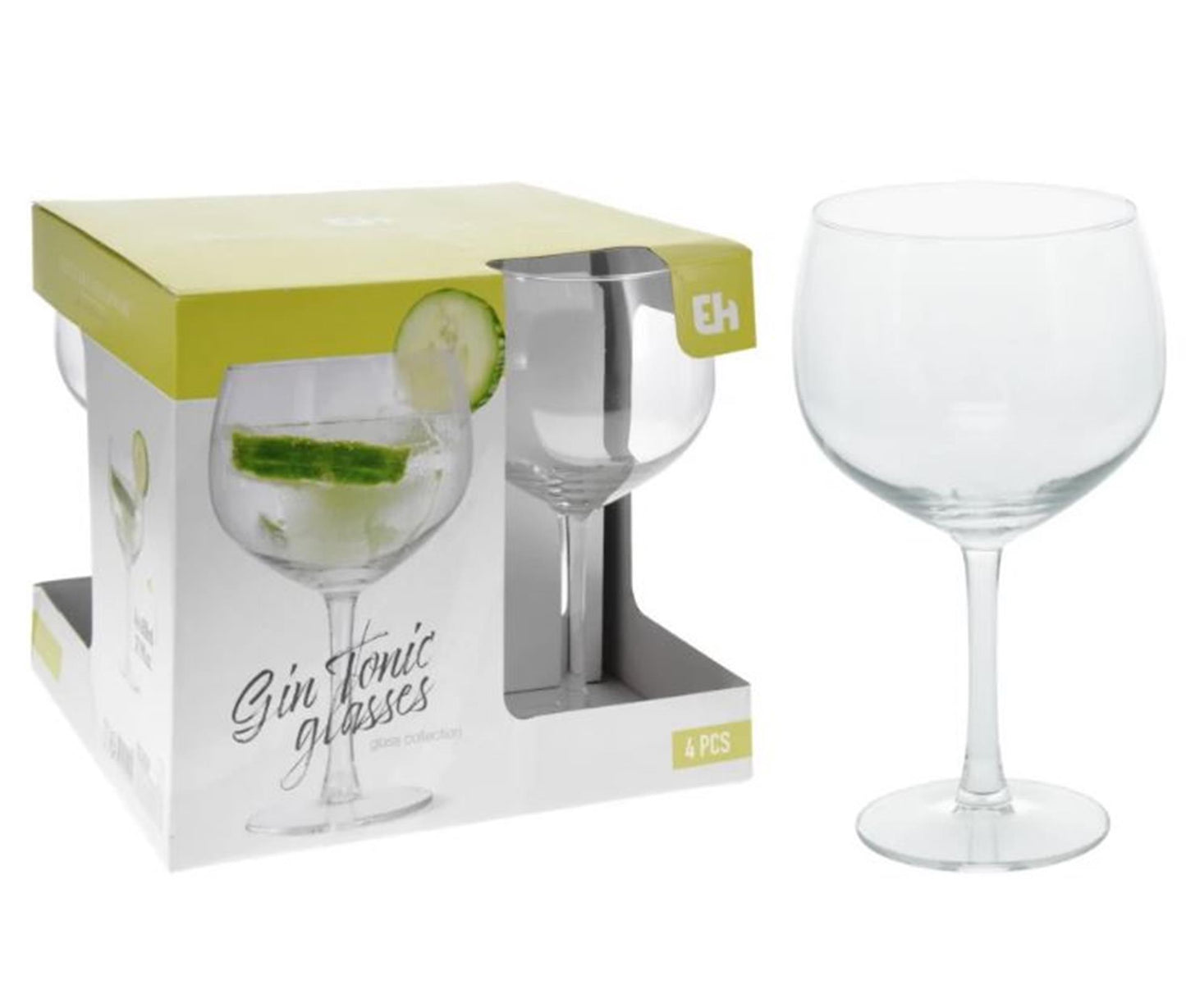 Excellent houseware gin tonic glasses 650ml box of 4 pieces