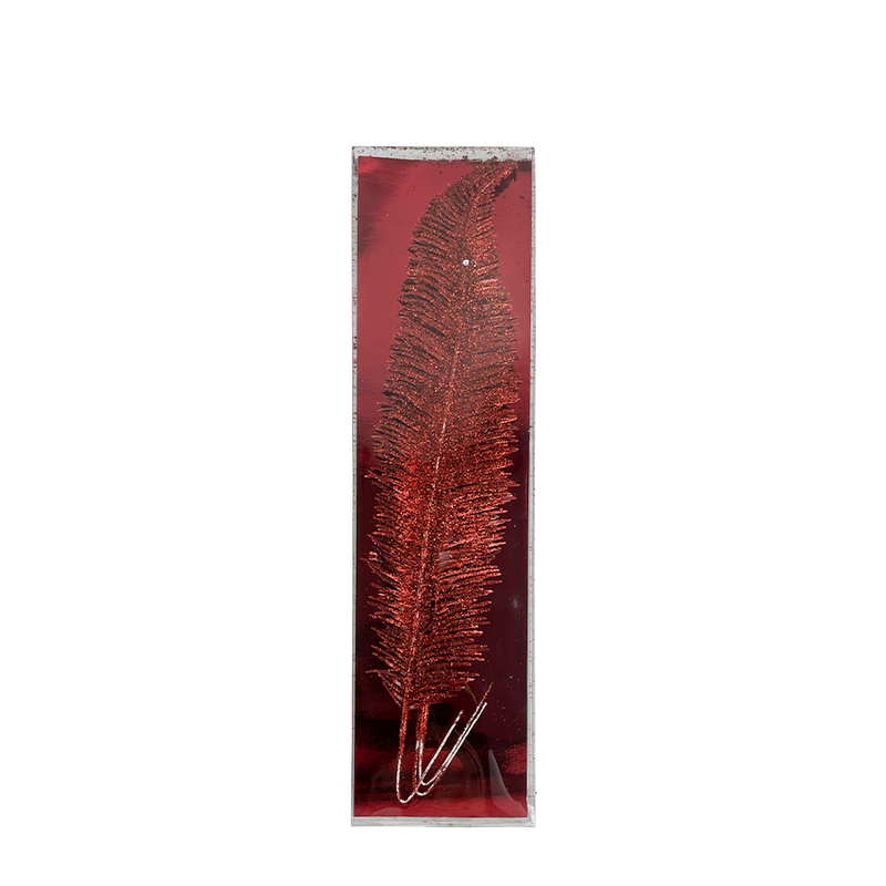 Piuma di ramo glitterata rossa 3 pezzi