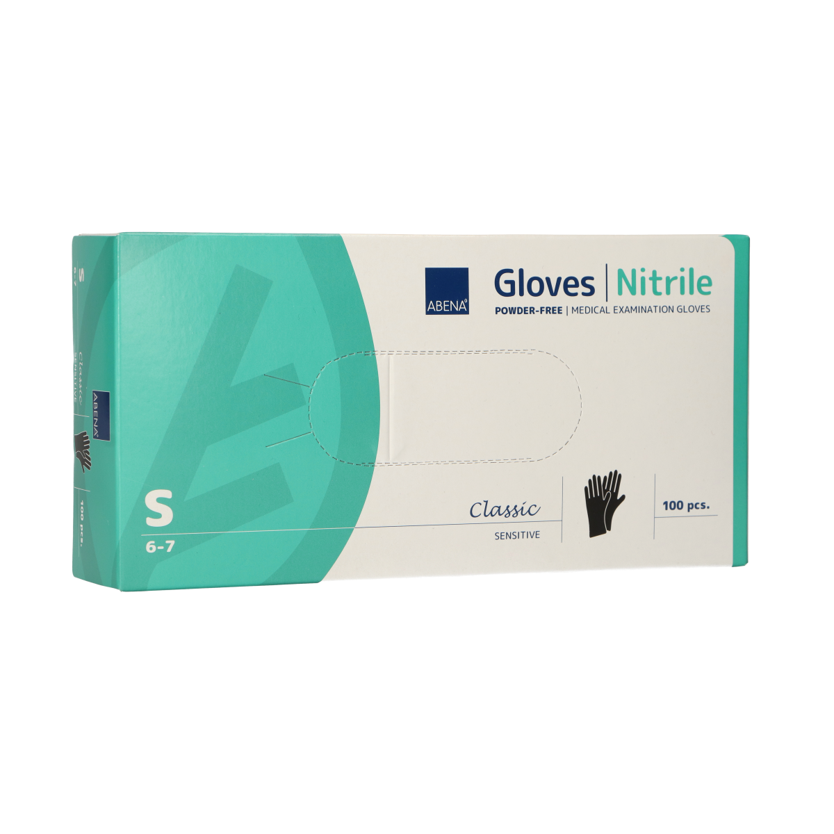 Abena Abena Guantes de nitrilo en polvo tamaño pequeño 100 piezas negras
