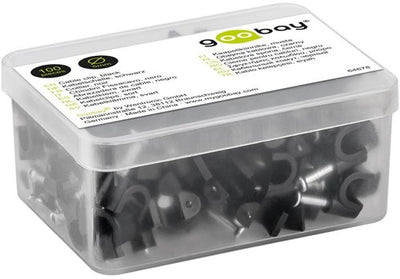 Goobay cable clip 5mm round black box (100) - 4113230