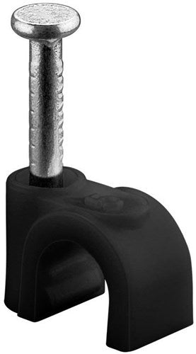 Goobay cable clip 5mm round black box (100) - 4113230