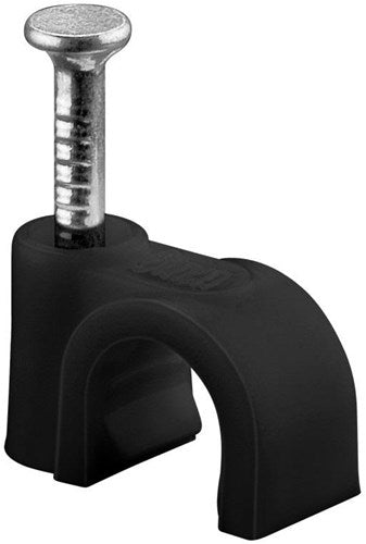 Goobay cable clip 6mm round black box (100) - 4113231