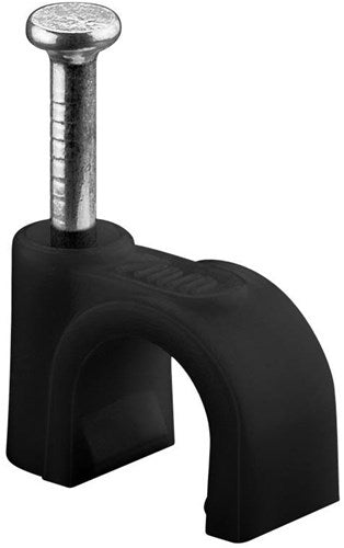 Goobay cable clip 7mm round black box (100) - 4113232